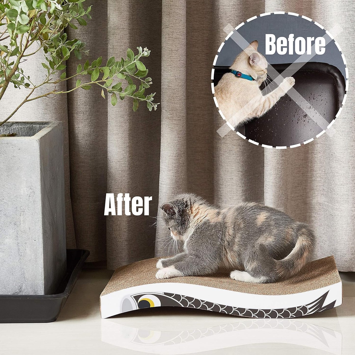 Durable Cat Scratcher Pad – Heavy-Duty Cardboard Board with Catnip, Double-Sided & Eco-Friendly