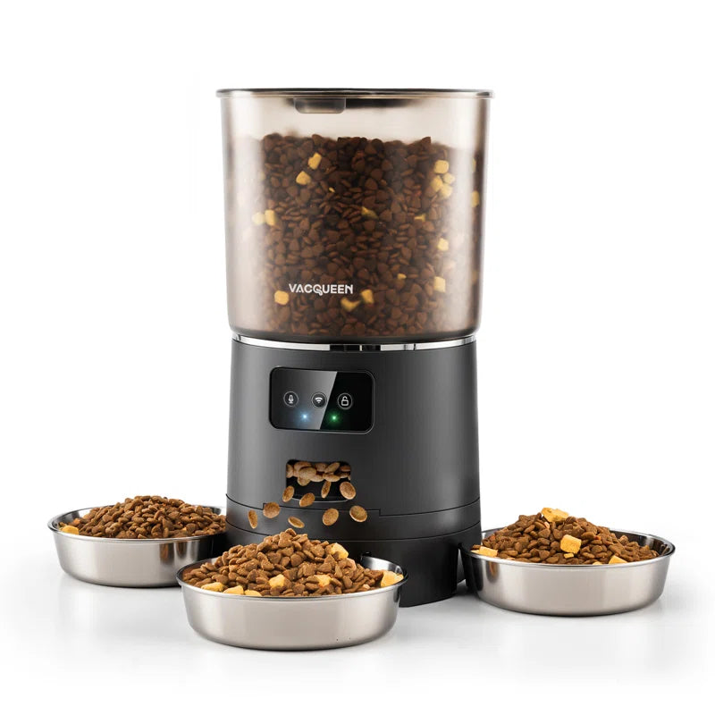 Automatic Cat Food Dispenser – 6L Capacity with 3 Bowls, WiFi & App Control