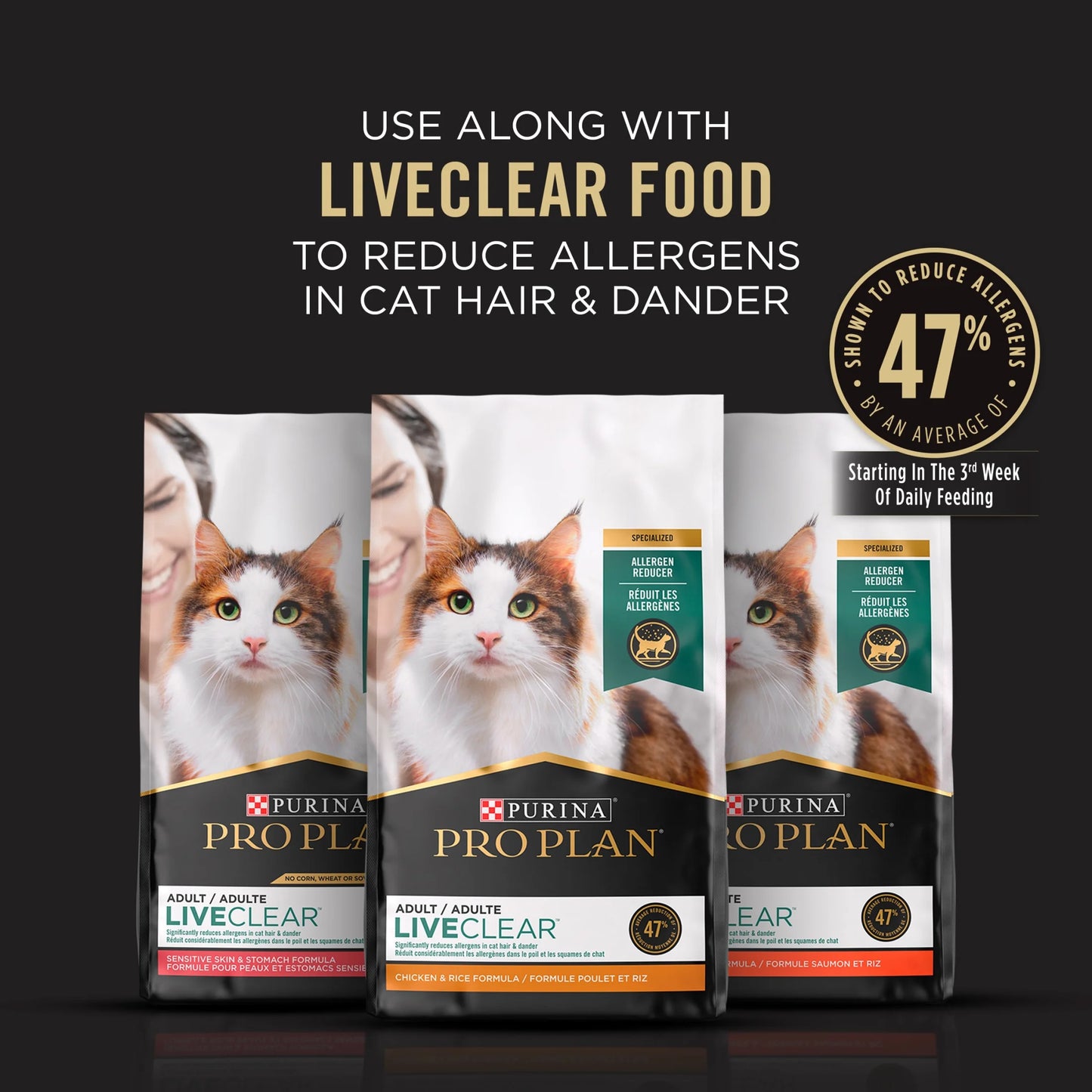 Purina Pro Plan LIVECLEAR Rinse-Free Allergen-Reducing Dry Shampoo for Cats – 8.5 oz