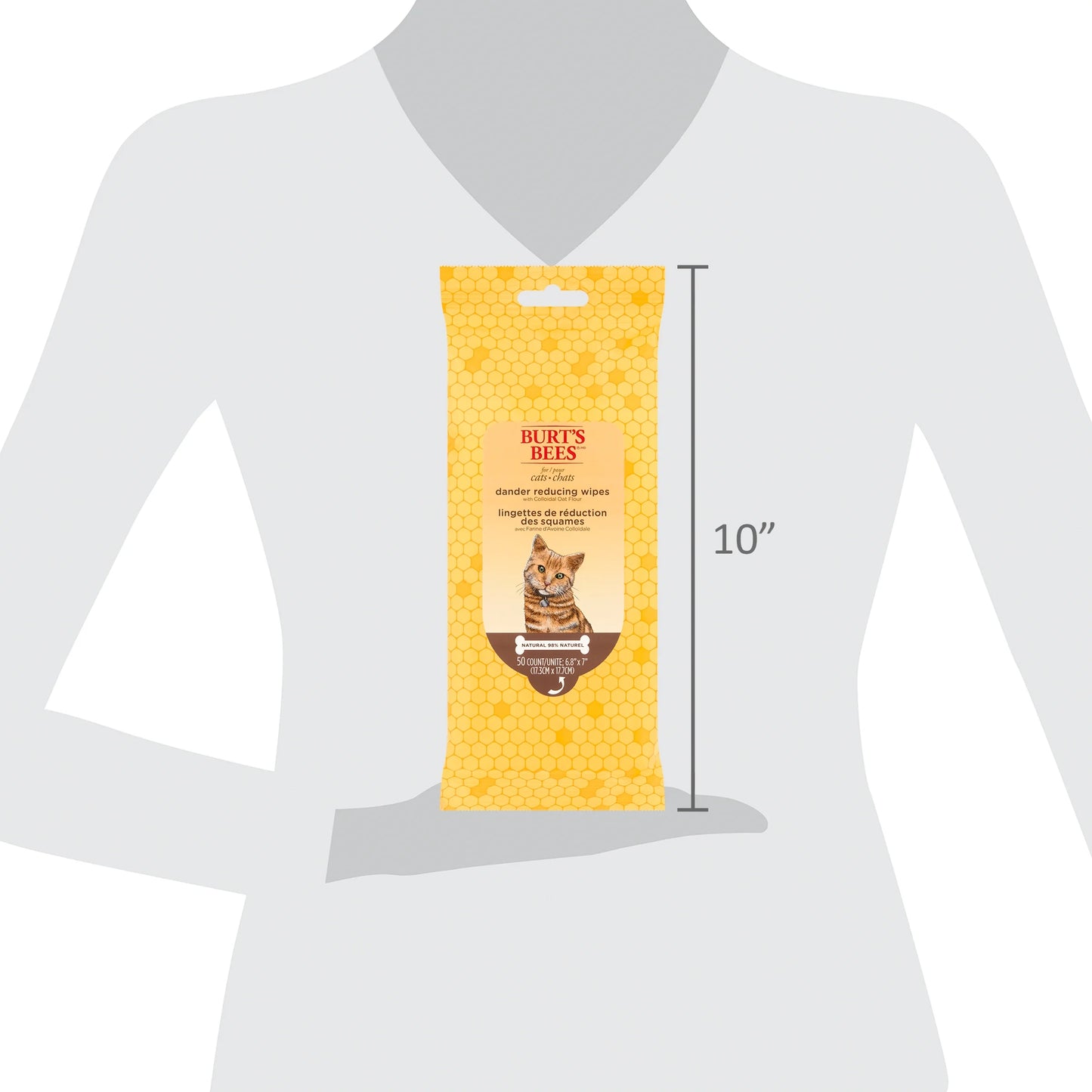 Burt’s Bees Dander-Reducing Cat Grooming Wipes – 50 Count