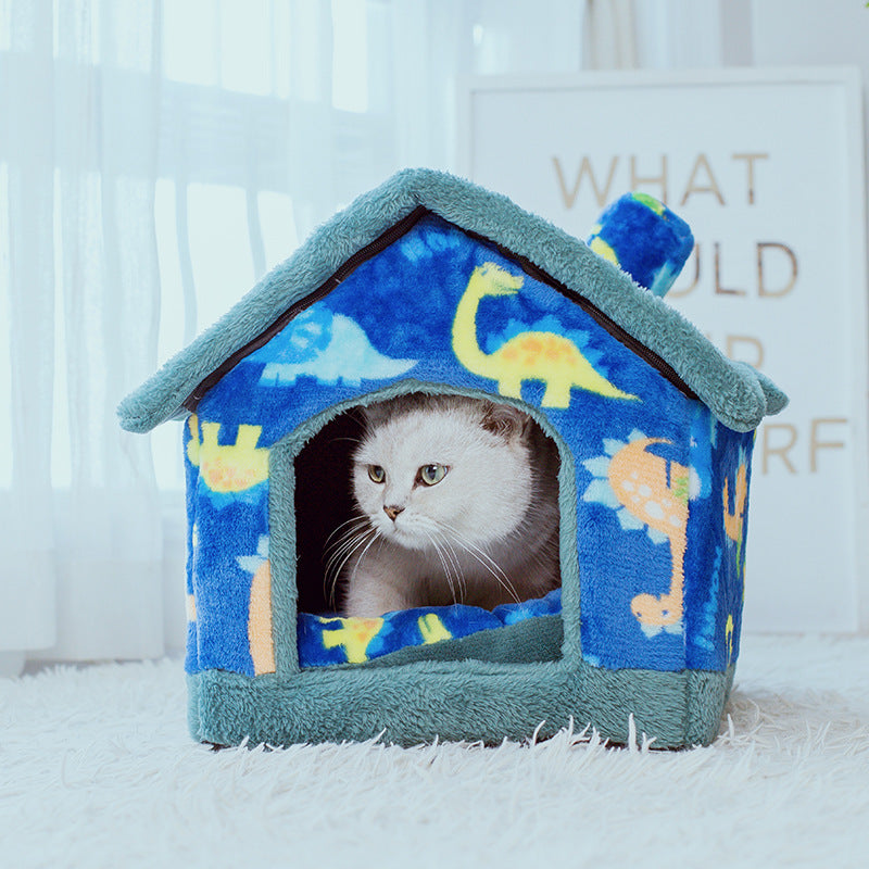 Cozy Four-Season Pet House – Soft Indoor Bed for Cats & Small Dogs