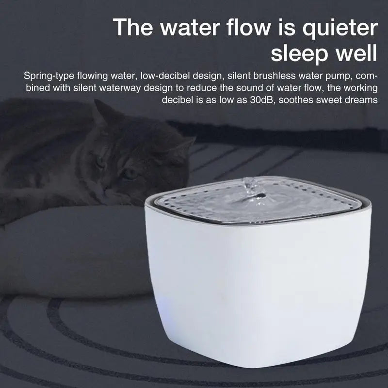 Cat Water Dispenser – 2.5L Automatic Pet Fountain with Silent Pump & Calcium-Magnesium Ion Filter