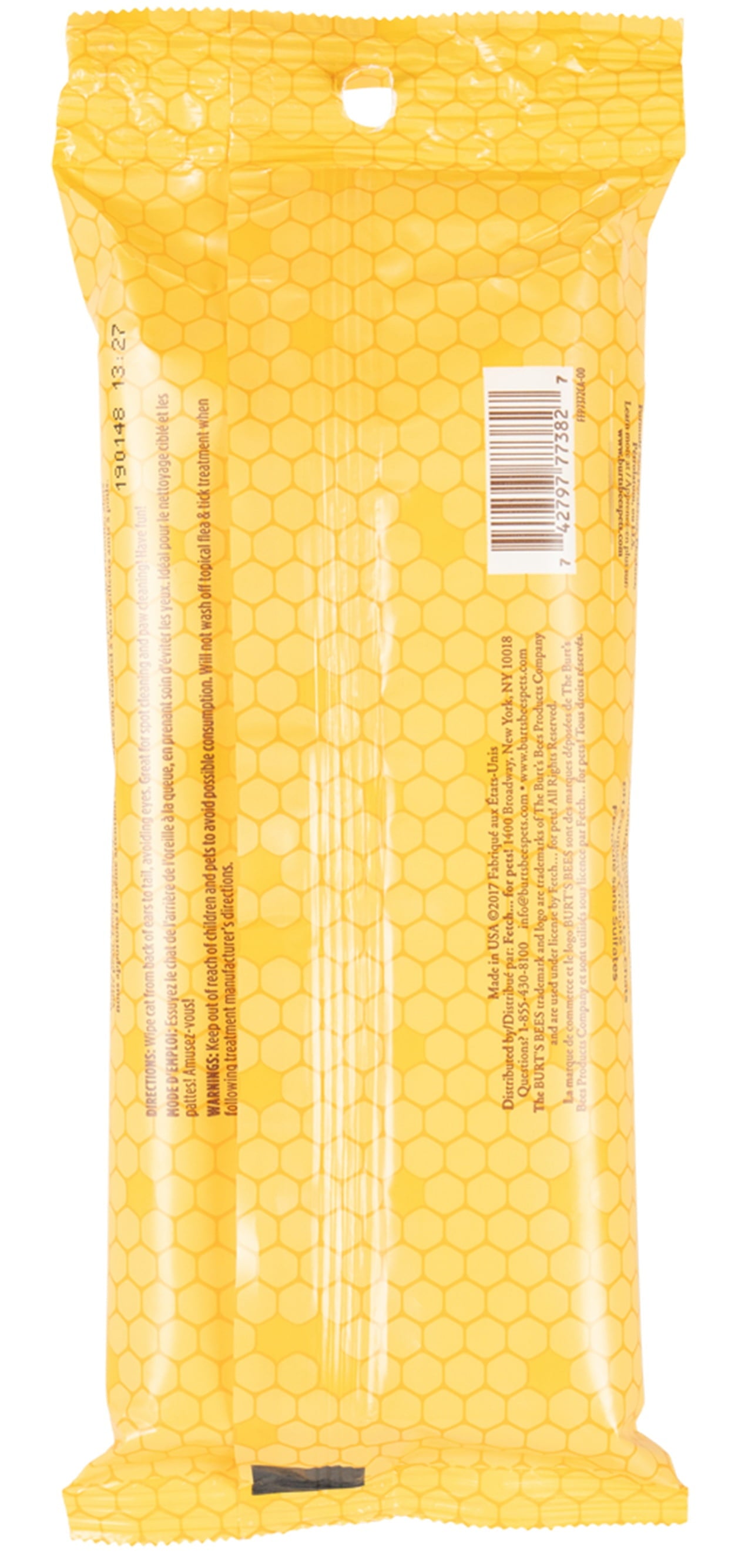 Burt’s Bees Dander-Reducing Cat Grooming Wipes – 50 Count