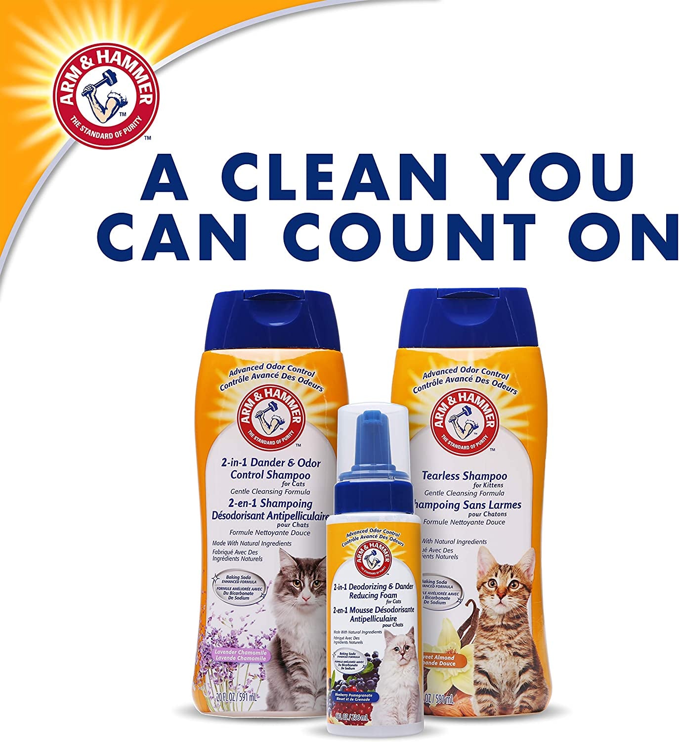 Arm & Hammer 2-in-1 Cat Shampoo & Deodorizer – 20 fl oz