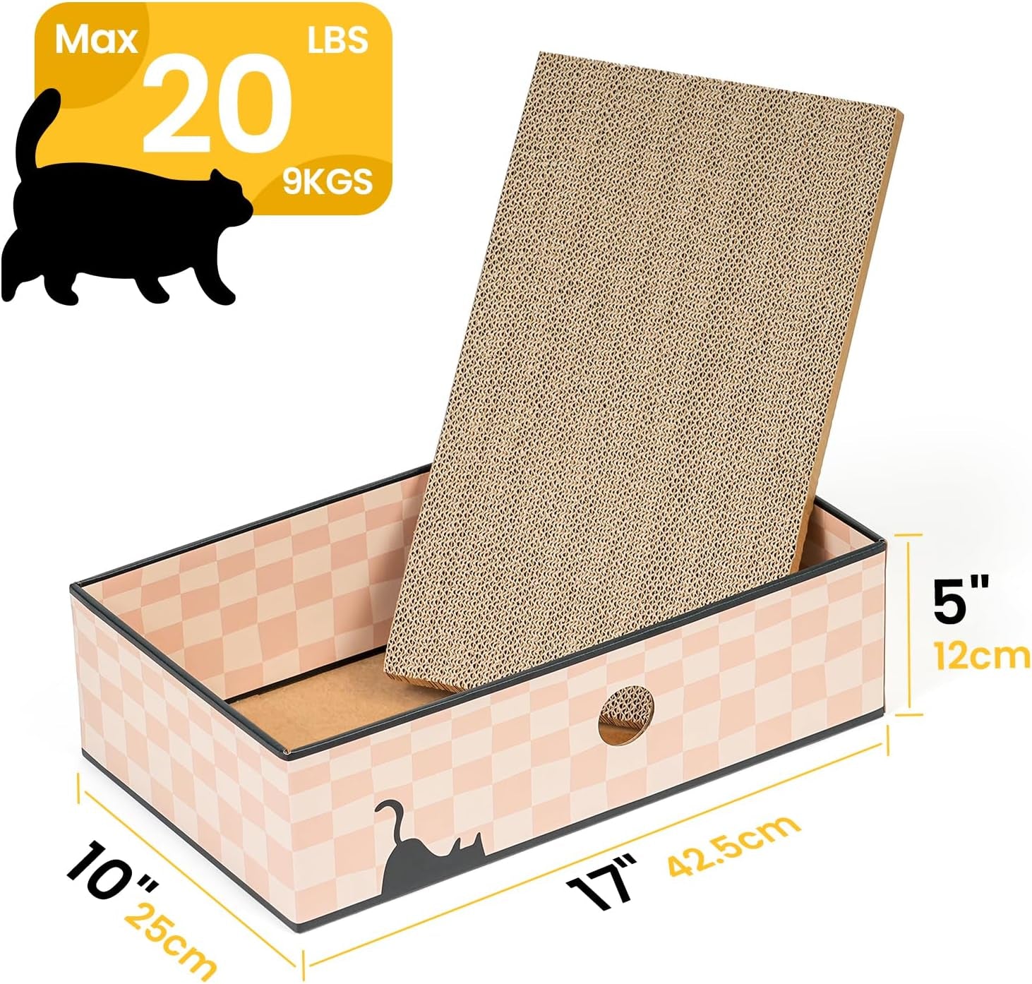 Cozy Cat Scratcher Box – 3-Layer Cardboard Lounge & Play Pad with Refillable Inserts