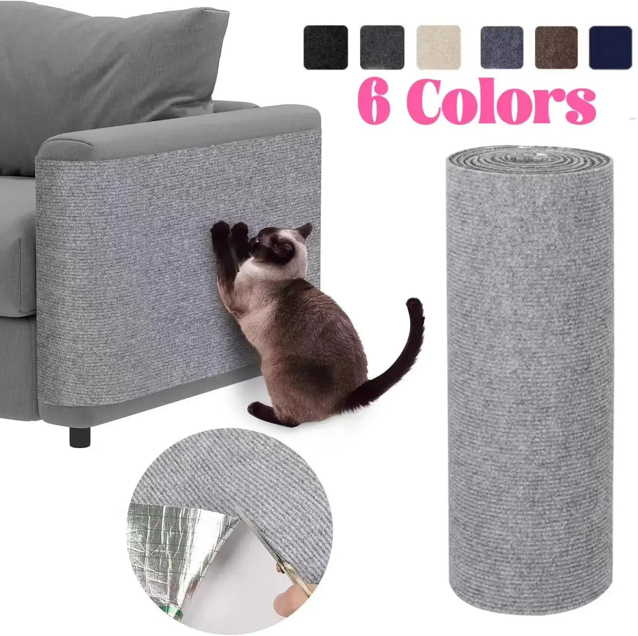 Cat Scratching Mat – Self-Adhesive & Trimmable Furniture Protector