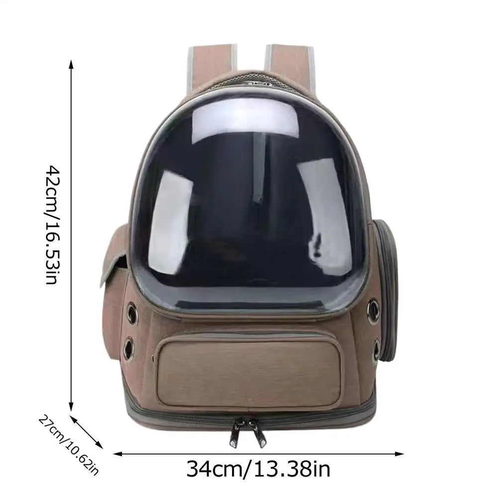 Stylish Cat Backpack Carrier - Breathable Space Capsule for Safe Travel with Your Feline Friend
