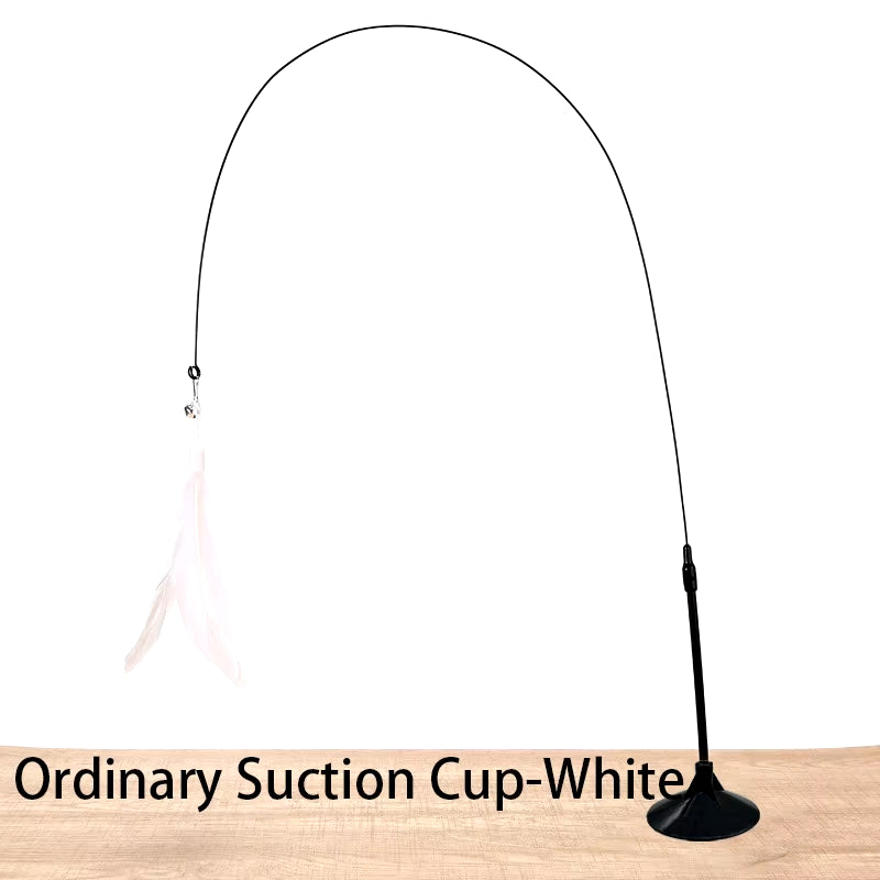 Interactive Feather Cat Toy with Suction Base & Bell 🐾