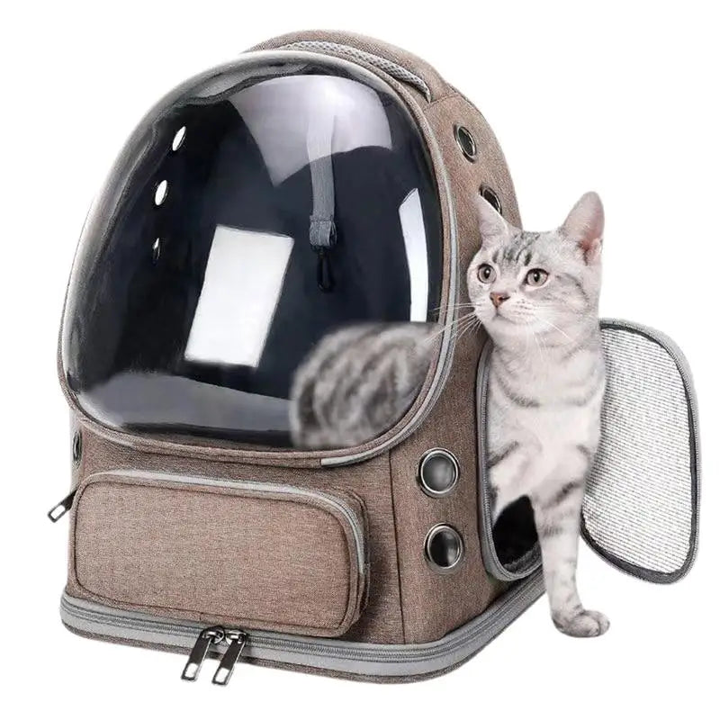 Stylish Cat Backpack Carrier - Breathable Space Capsule for Safe Travel with Your Feline Friend