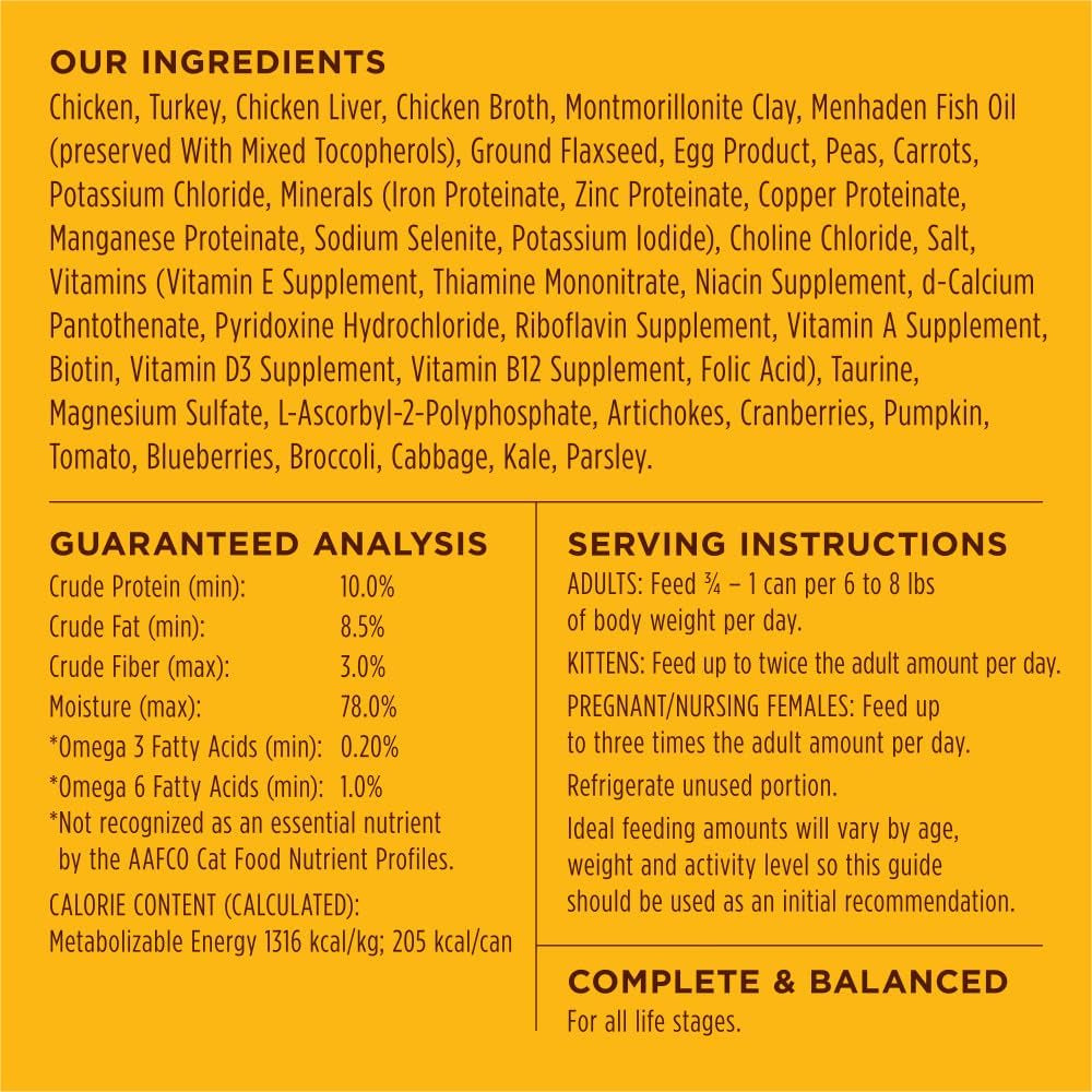 Original Grain-Free Real Chicken Recipe Natural Wet Cat Food - 5.5 oz Cans (Pack of 12)