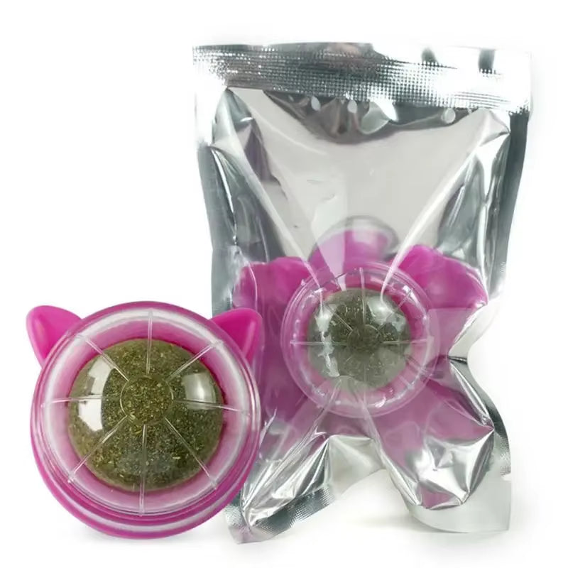 Natural Catnip Rotatable Wall Ball Toy