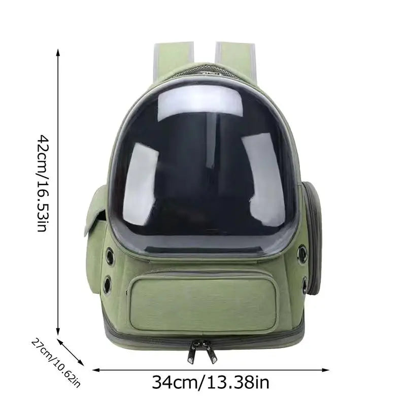 Stylish Cat Backpack Carrier - Breathable Space Capsule for Safe Travel with Your Feline Friend