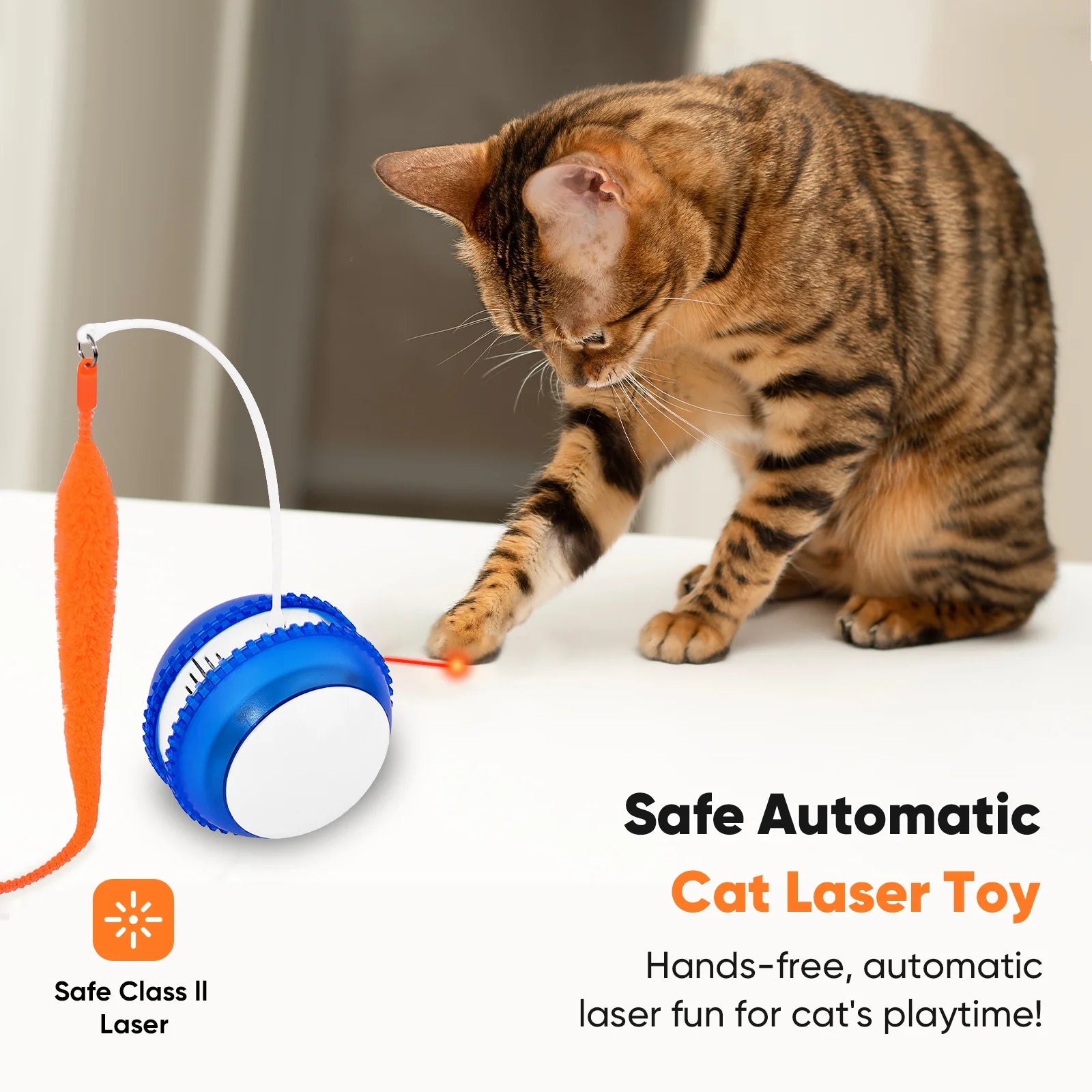 Interactive Cat Toy Ball – Automatic Rolling & Laser with Fluffy Tail Accessories