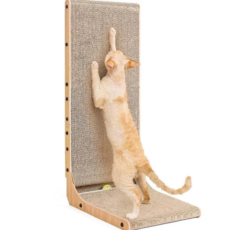 23.6" L-Shaped Cat Scratching Post with Ball Toy