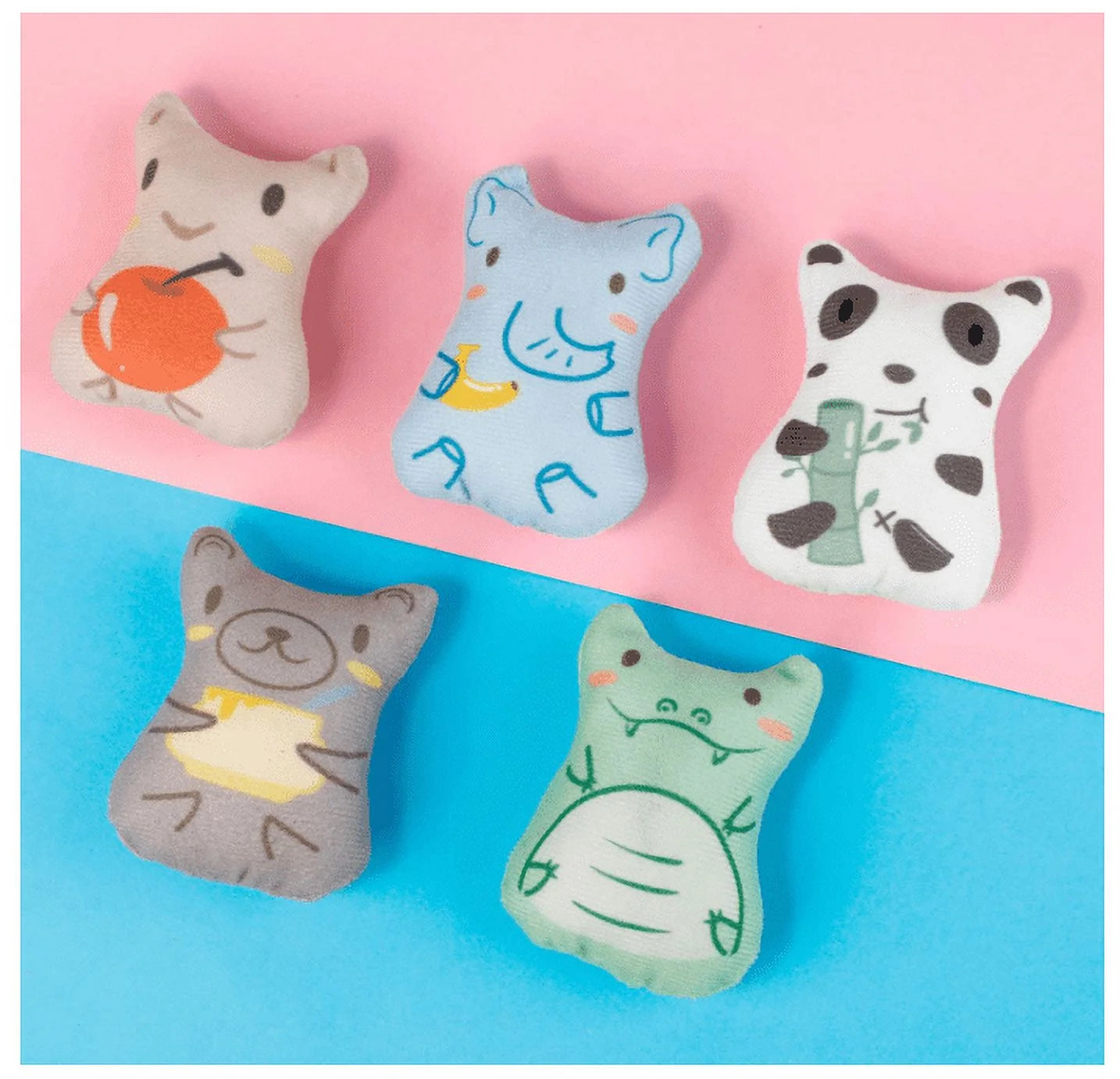 5PCS Catnip Plush Chew Toy Set – Durable Cotton Linen for Cats & Kittens