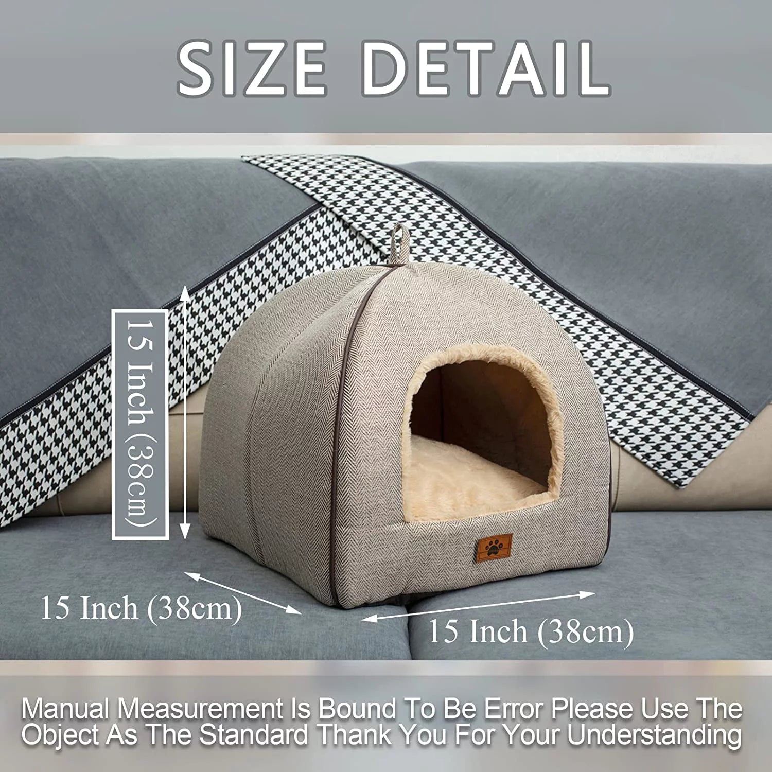 Indoor Cat Cave Bed – Enclosed Tent-Style Cat House 
