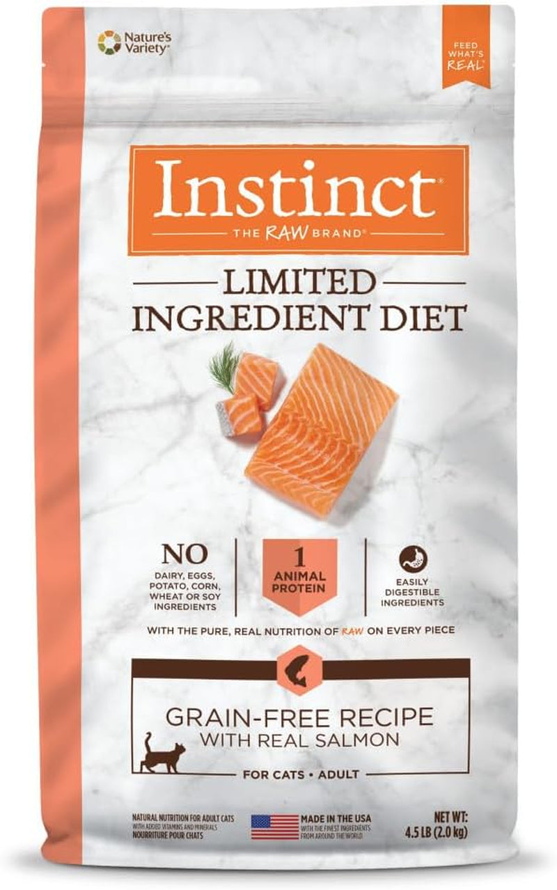 Premium Grain-Free Cat Food with Real Salmon - Limited Ingredient Diet, 4.5 lb Bag