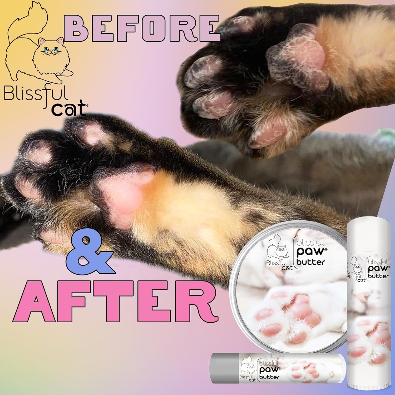 Blissful Cat Paw Butter – Lick-Safe Moisturizer for Dry Paw Pads, 0.15 oz