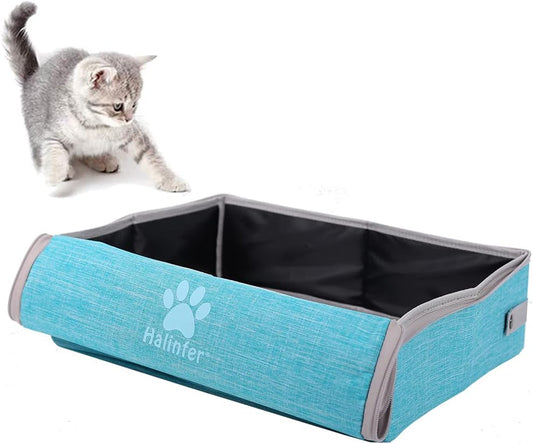 Portable Cat Travel Litter Box with Lid – Collapsible, Waterproof & Easy to Clean