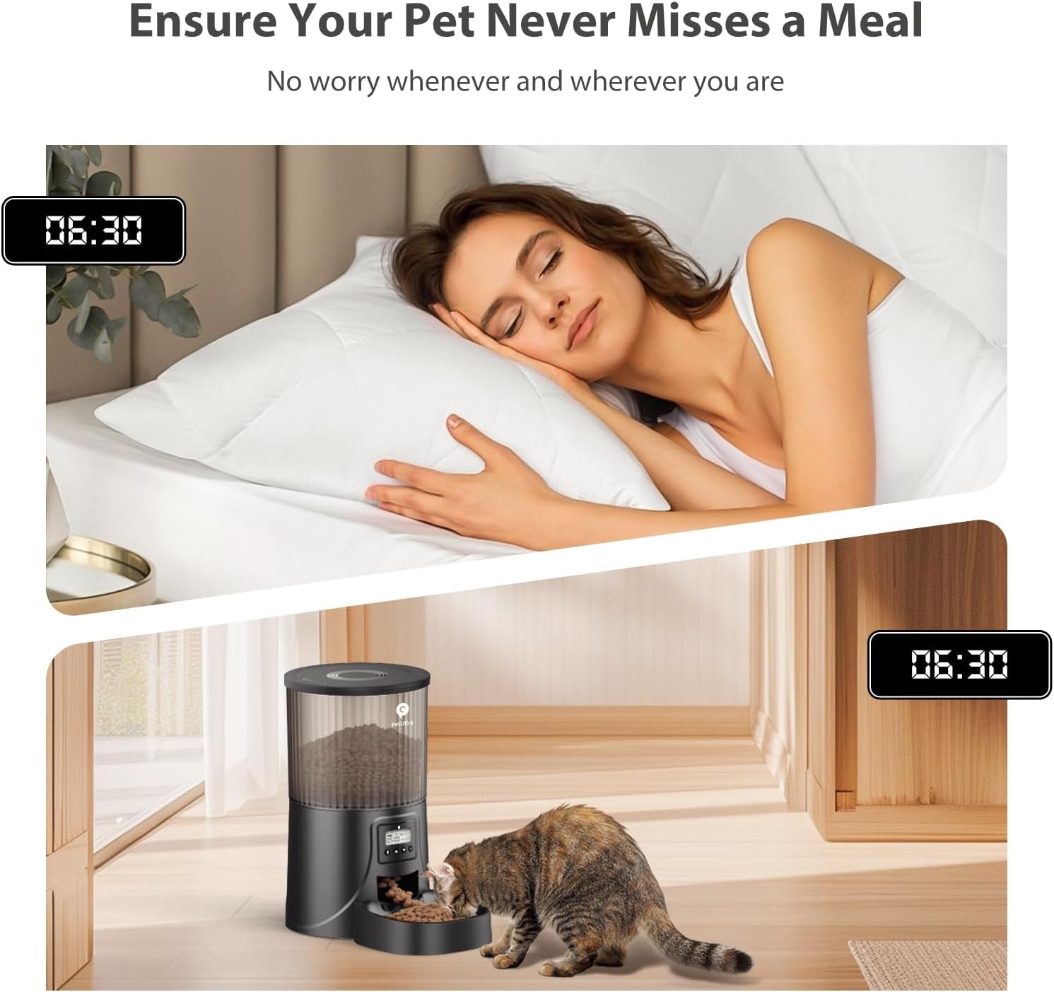 Smart Automatic Cat Feeder - Programmable 4L Dispenser for 1-6 Meals Daily