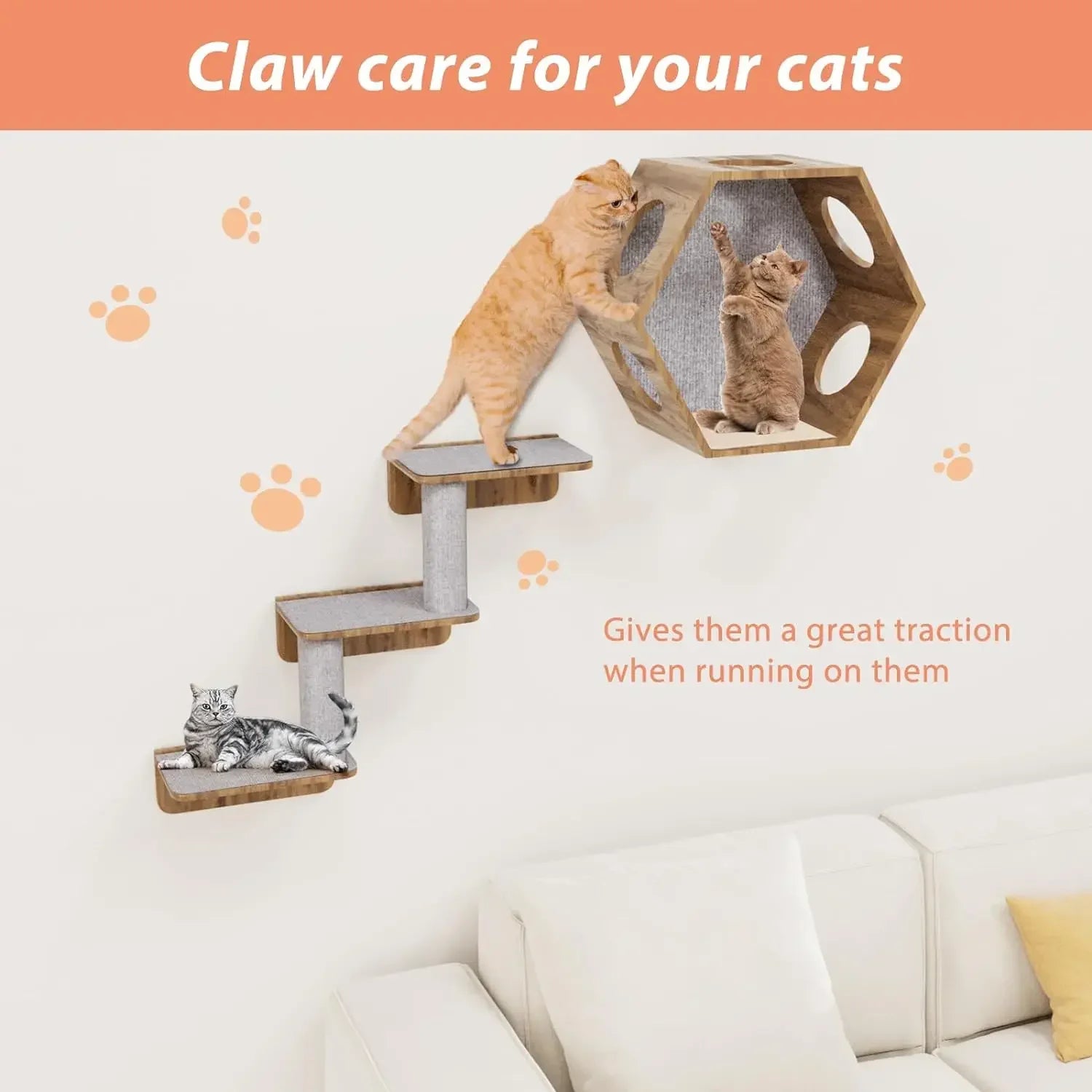 Cat Scratching Mat – Self-Adhesive & Trimmable Furniture Protector
