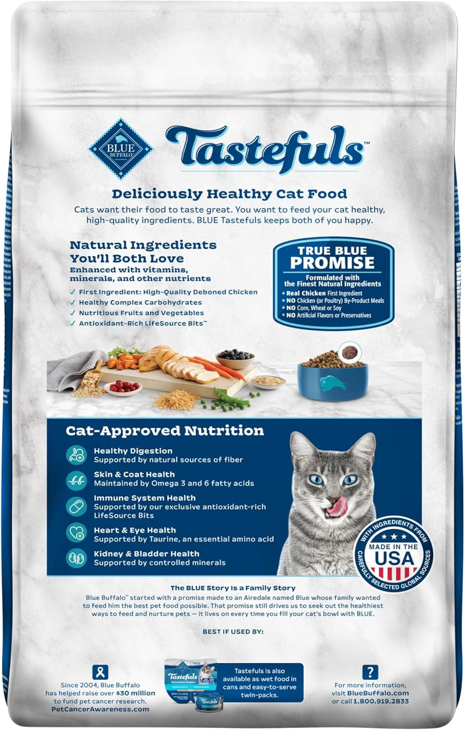 Tastefuls Natural Chicken & Brown Rice Dry Food for Adult Indoor Cats - 15-Lb Bag