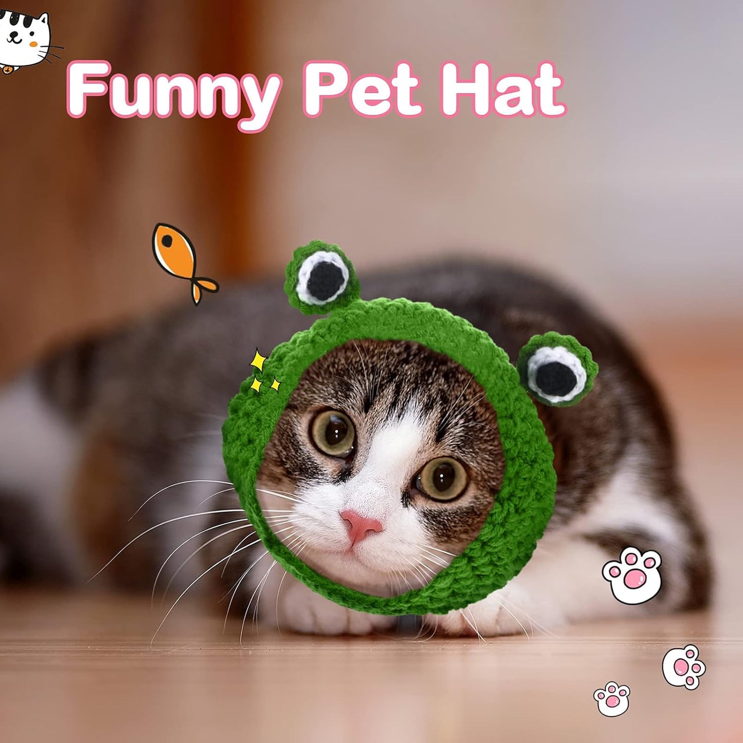 Adorable 3-Piece Cat Bunny Hat Costume Set - Adjustable Pet Headwear