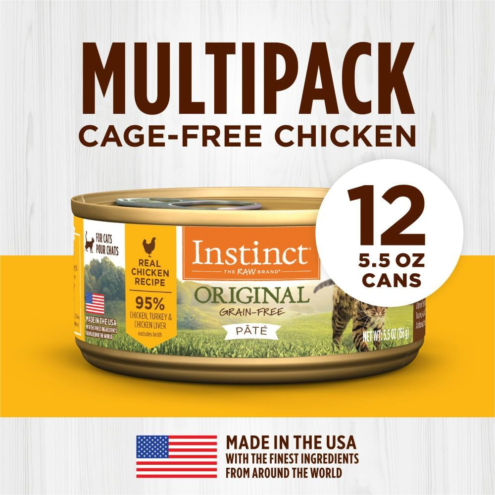 Original Grain-Free Real Chicken Recipe Natural Wet Cat Food - 5.5 oz Cans (Pack of 12)