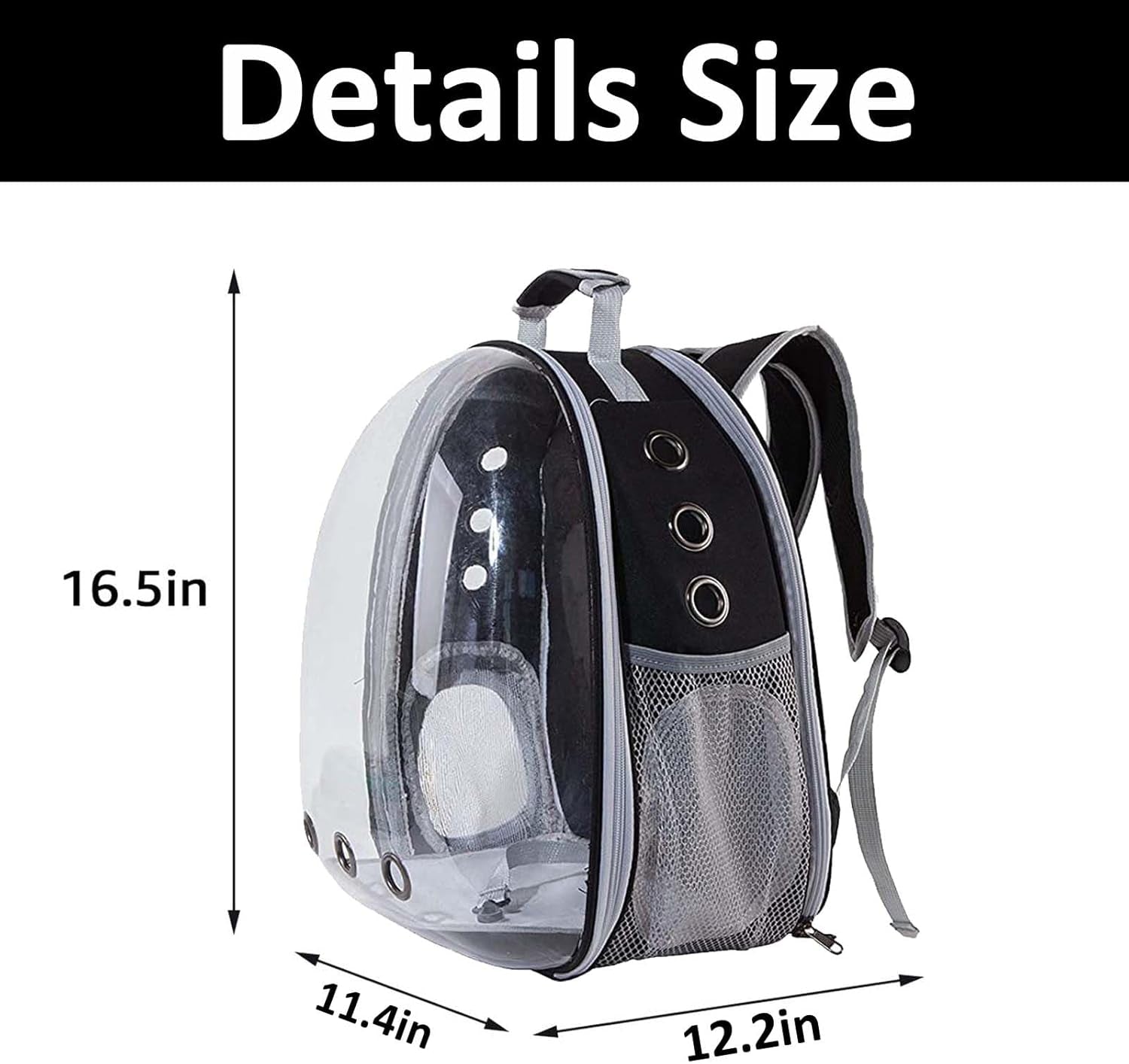Airline Approved Cat  Backpack Carrier - Stylish Black Pet Travel Bag