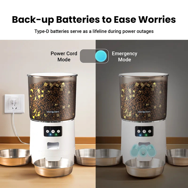 Automatic Cat Food Dispenser – 6L Capacity with 3 Bowls, WiFi & App Control