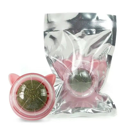 Natural Catnip Rotatable Wall Ball Toy