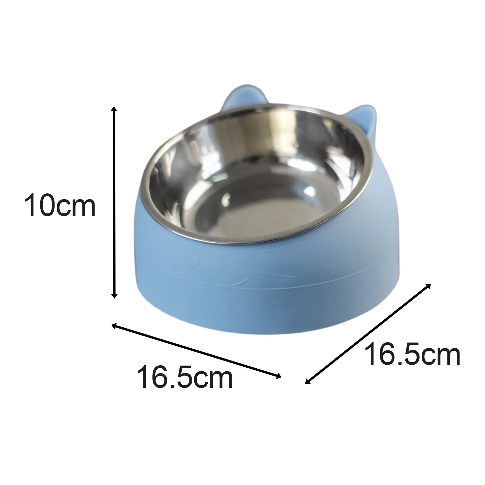 Elevated Cat Bowl – Stainless Steel & PP Raised Pet Food and Water Bowl