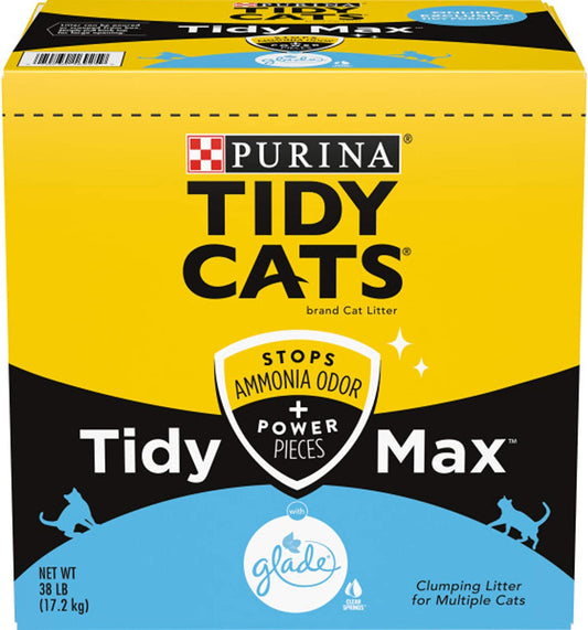 Purina Tidy Cats Tidy Max Glade Clear Springs Clumping Cat Litter – 38 lb Box