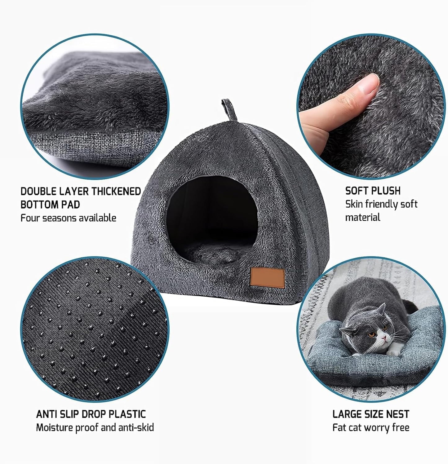 Waterproof Outdoor Cat House – Warm, Insulated Shelter with Self-Heating Cushion