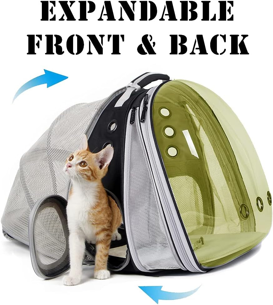 Expandable Polarized Cat Backpack Carrier - Fits Up to 20 lbs, Perfect for Hiking & Travel