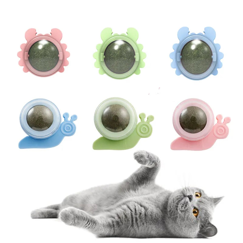 Natural Catnip Toy Ball with Dust Cover – Hairball Removal & Digestion Aid