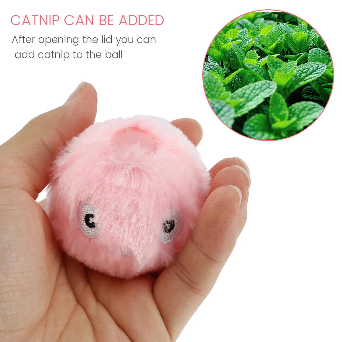 Cats Interactive Chirping Balls – Refillable Catnip Kicker Toys with Animal Sounds