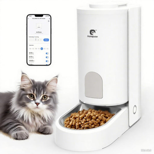 Automatic Cat Feeder - 2.4G WiFi Enabled, 3.7L Timed Pet Food Dispenser