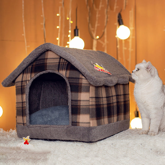 Cozy Four-Season Pet House – Soft Indoor Bed for Cats & Small Dogs