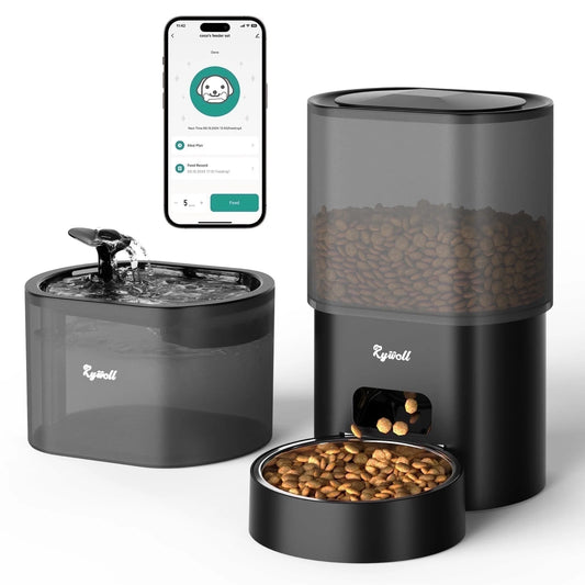 Rywell Automatic Cat Feeder with Water Dispenser – 2-in-1 Smart Feeding System