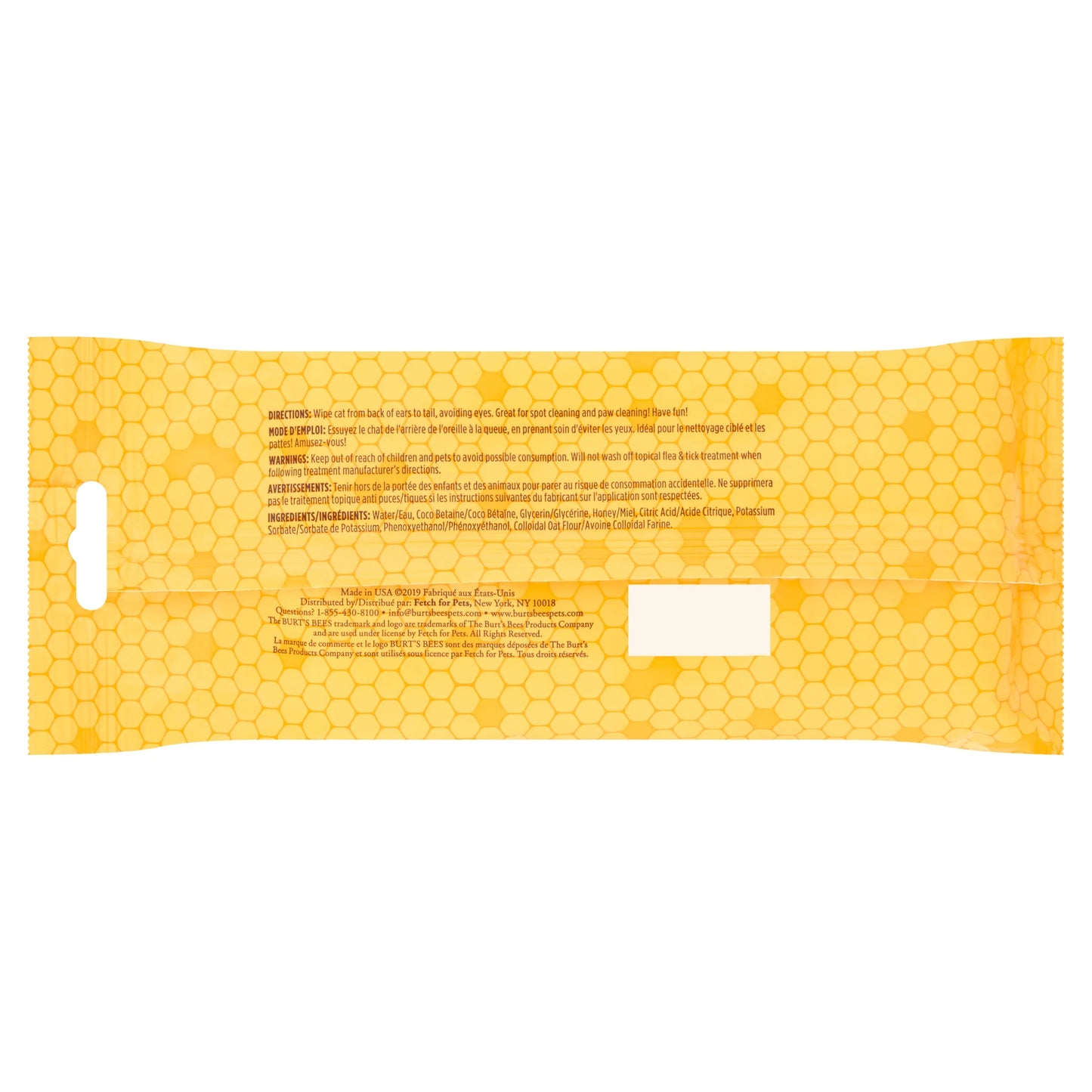 Burt’s Bees Dander-Reducing Cat Grooming Wipes – 50 Count