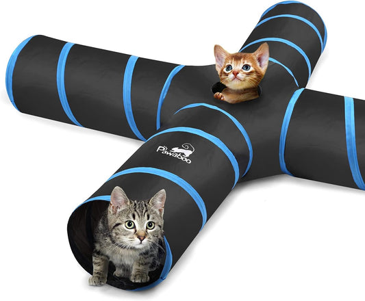 4-Way Collapsible Cat Tunnel – Interactive Maze Toy for Cats & Kittens