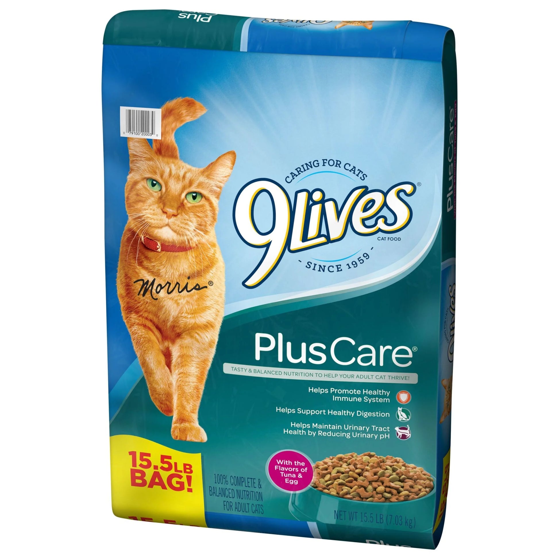 Plus Care Dry Cat Food - Delicious Tuna & Egg Flavors, 15.5 Lb Bag