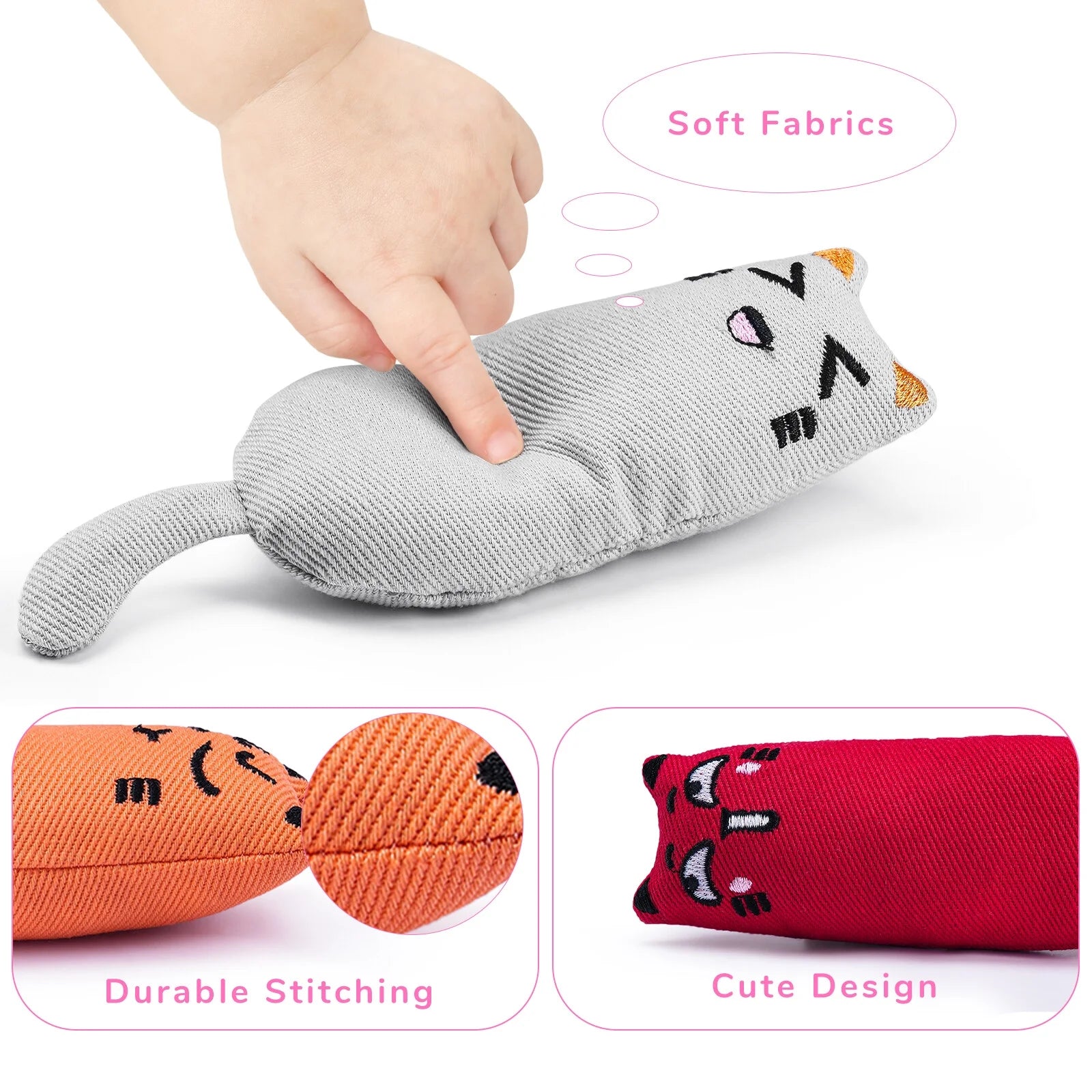 5PCS Christmas Catnip Chew Toy Set – Durable Bite-Resistant Cotton Linen