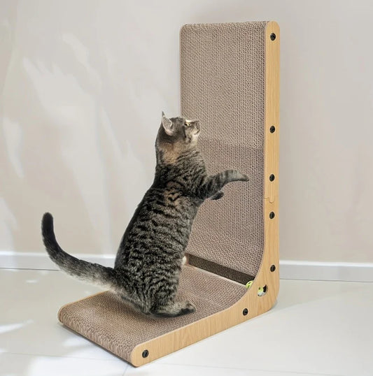 23.6" L-Shaped Cat Scratching Post with Ball Toy