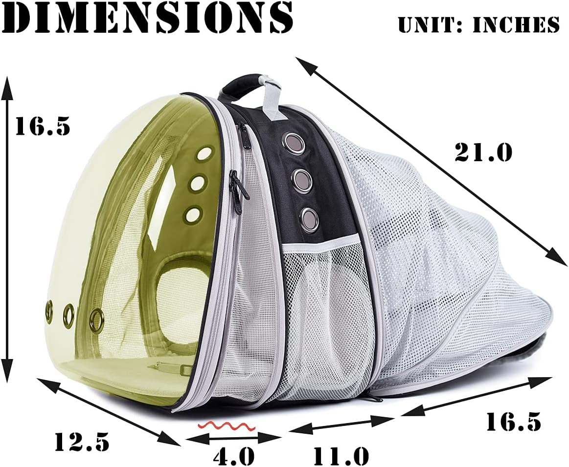Expandable Polarized Cat Backpack Carrier - Fits Up to 20 lbs, Perfect for Hiking & Travel