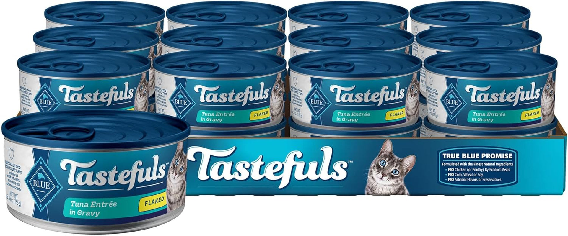 Tuna Entrée in Gravy - Natural Flaked Wet Cat Food, 5.5-Oz Cans (24 Count)