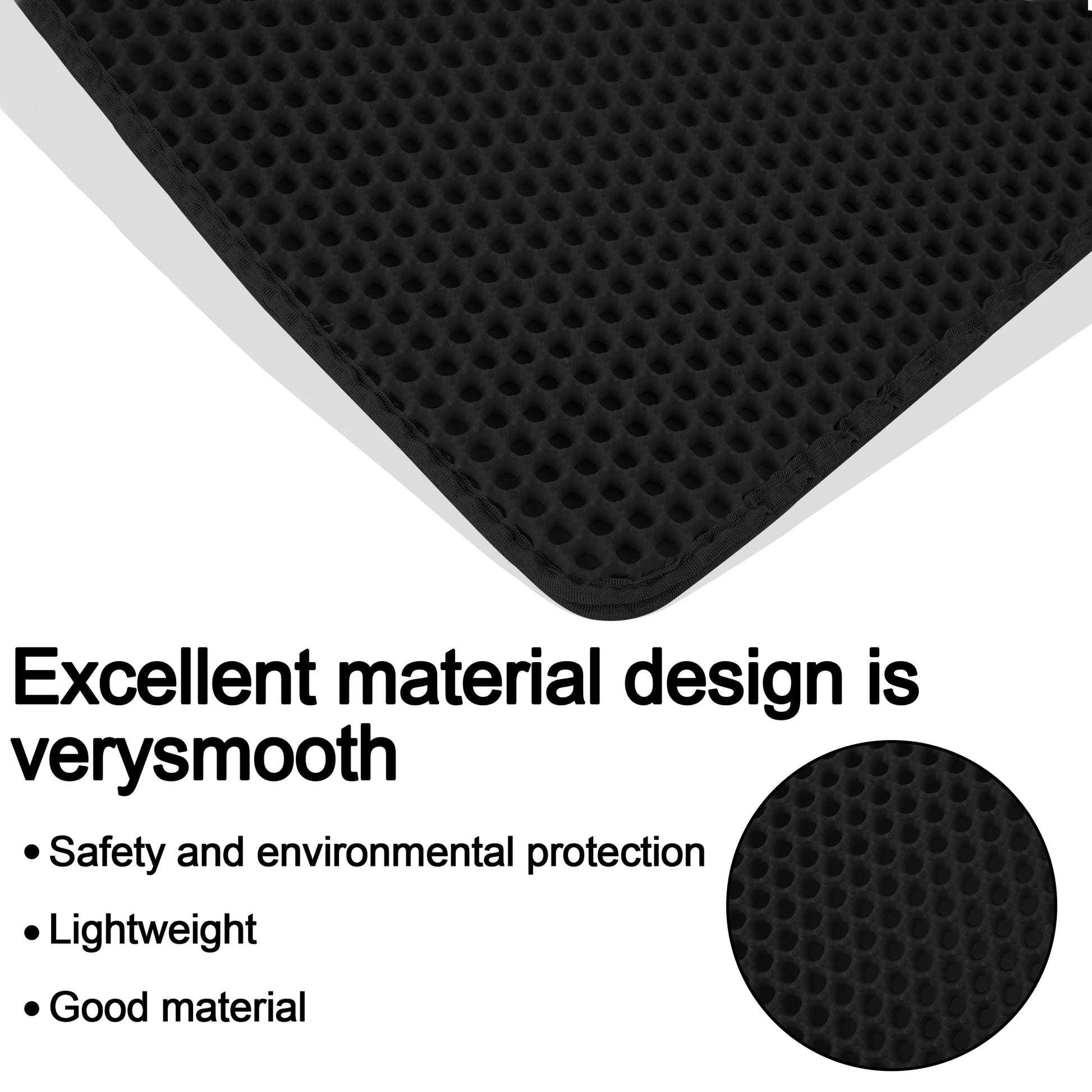 Double-Layer Waterproof Cat Litter Mat – Black – 29" x 21"