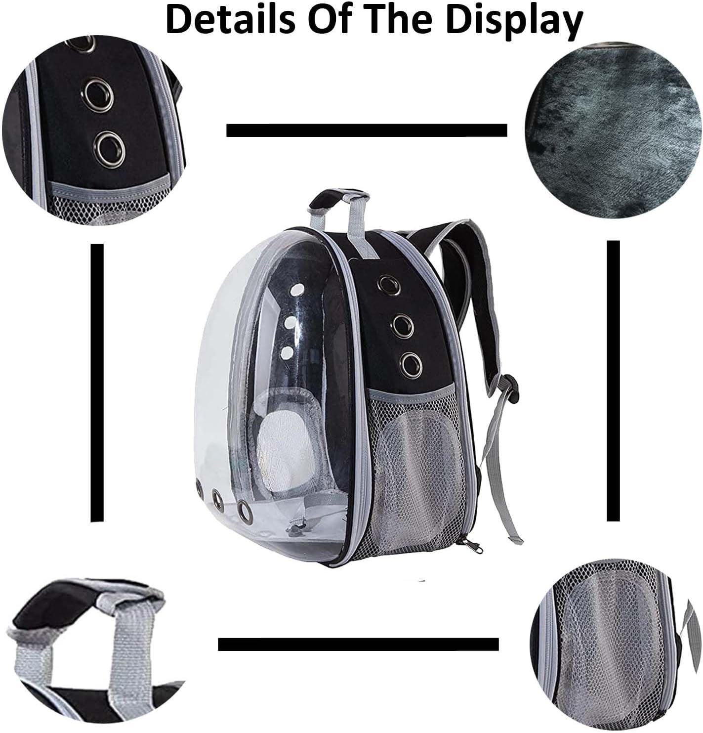 Airline Approved Cat  Backpack Carrier - Stylish Black Pet Travel Bag