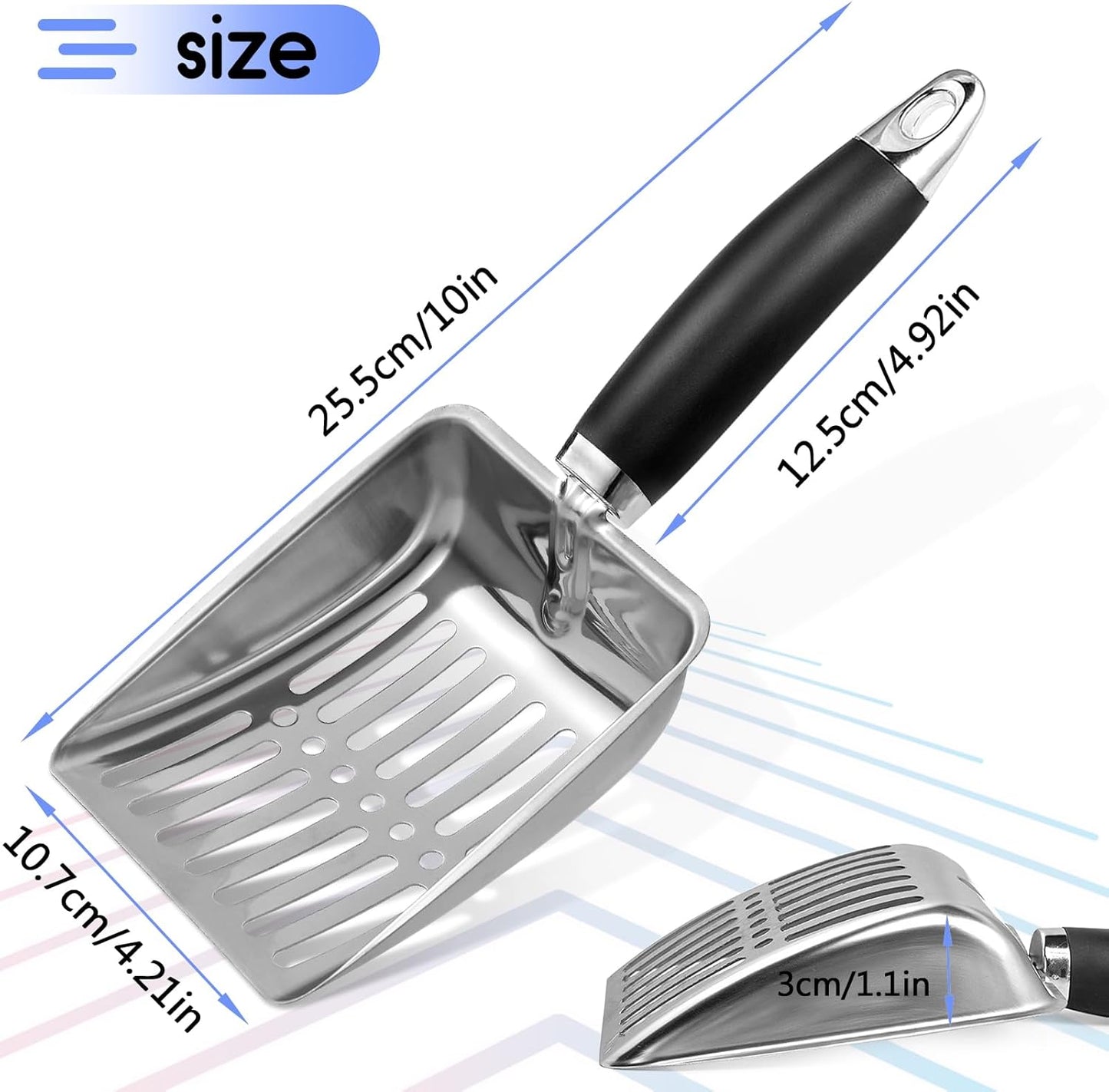 Stainless Steel Cat Litter Scoop – Durable Metal Kitty Scooper